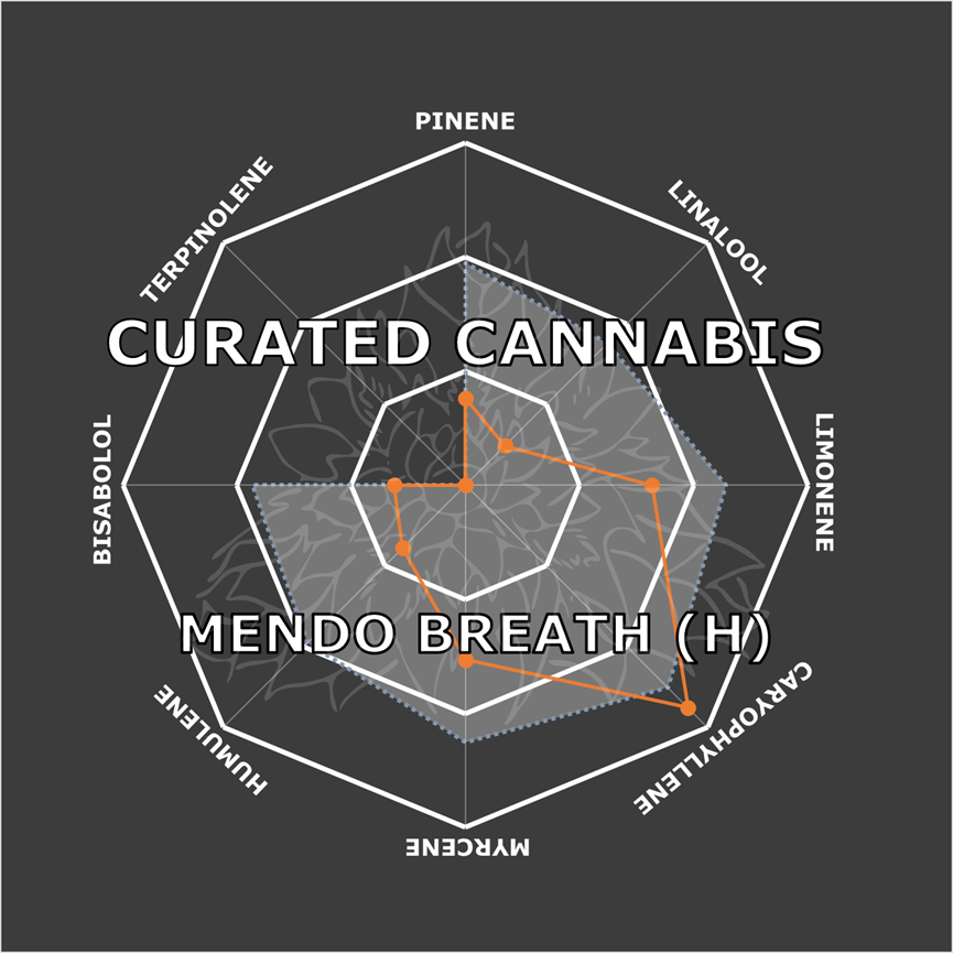 "Mendo Breath Live Cured Flower Cultivar Terpene Compass"