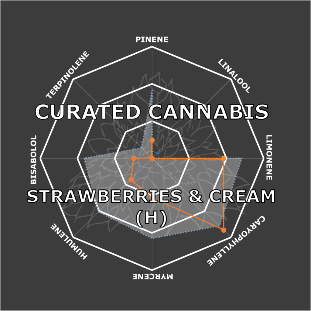 "Strawberries and Cream Live Cured Flower Cultivar Terpene Compass"